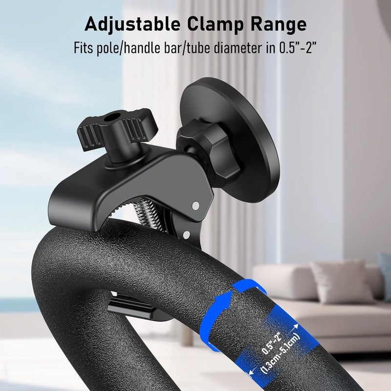 TeQable Magnetic Phone Holder Clamp Mount – 20 x N52 Strong Magnet Mount for Gym, Spin Bike, Treadmill, Stroller, Handlebar, Shopping Cart, Golf Cart – Compatible with Mag-Safe iPhone 12-17 Series - Image 5